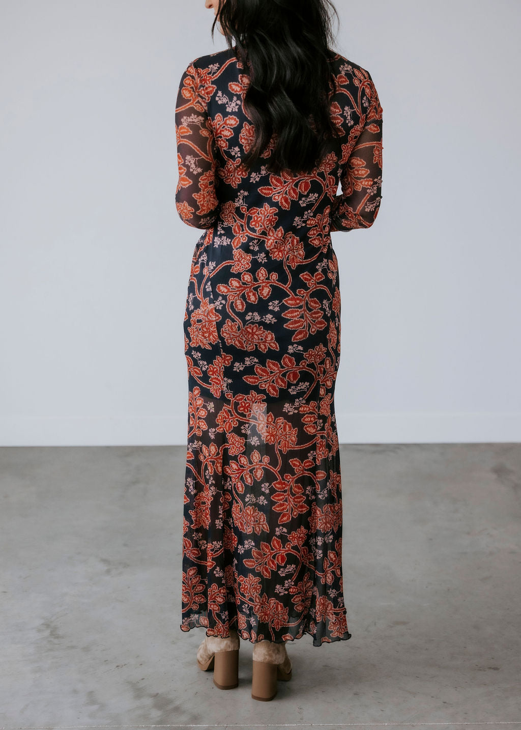 Karolyne Floral Mesh Maxi Dress