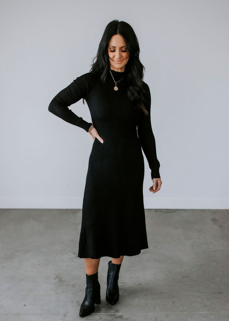 image of Darcey Ribbed Knit Midi Dress