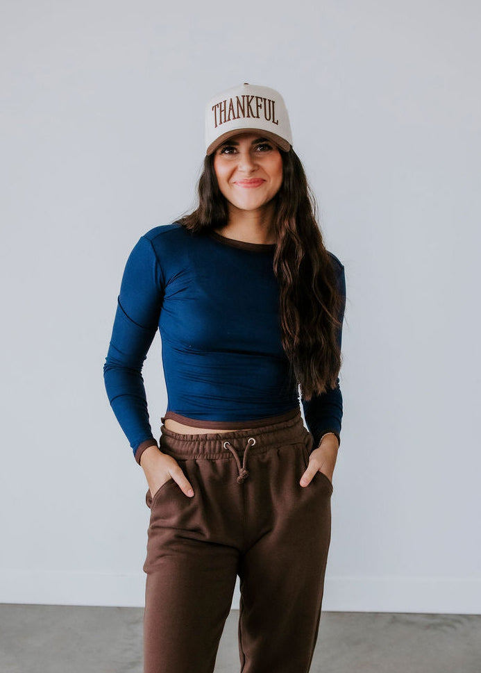 image of Kendall Contrast Long Sleeve Top