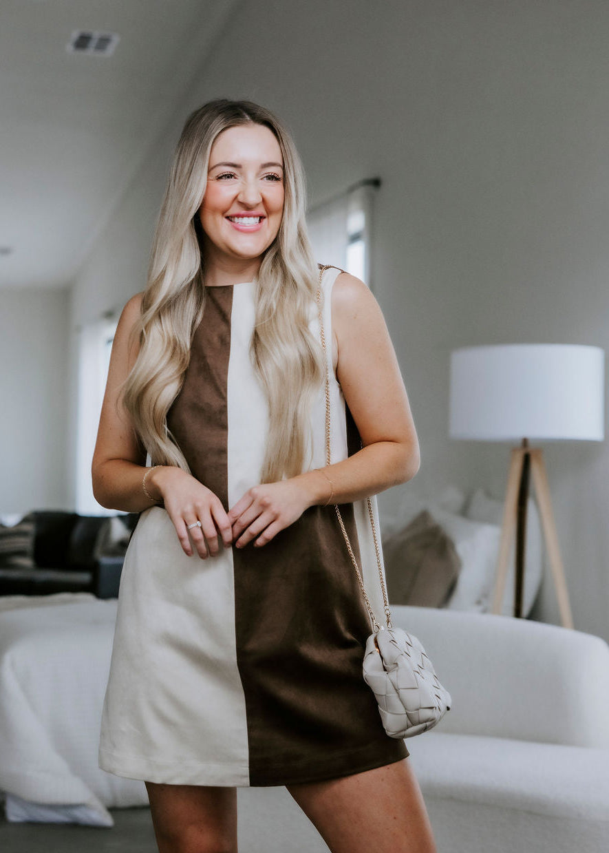 Dinah Suede Mini Shift Dress
