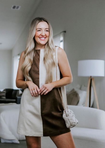 Dinah Suede Mini Shift Dress | Lauriebelles Dinah Suede Mini Shift Dress | Lauriebelles