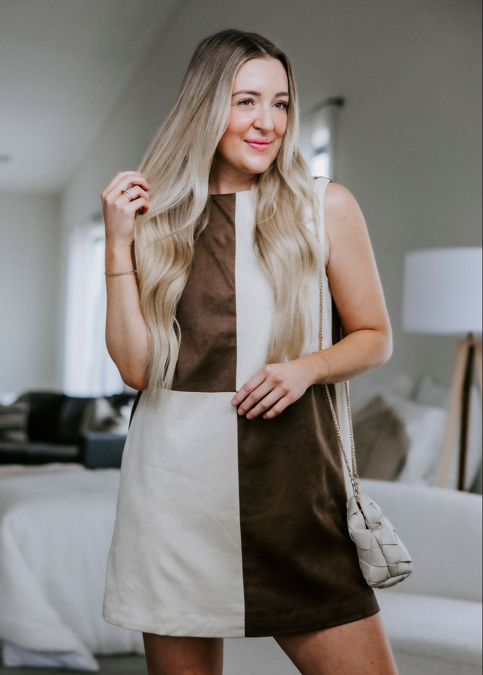 Dinah Suede Mini Shift Dress