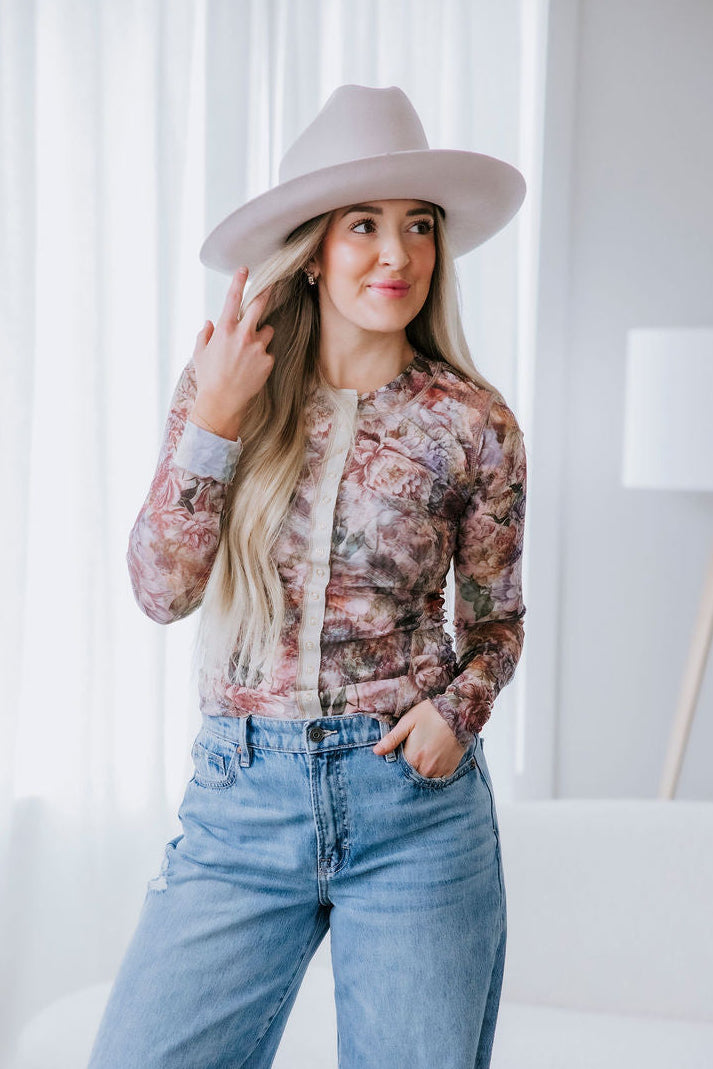 image of Beverleigh Floral Snap Up Top