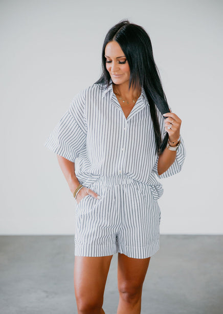 Ronie Striped Button Down Top