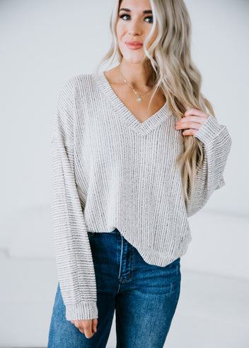 Kerrie Striped Knit Top