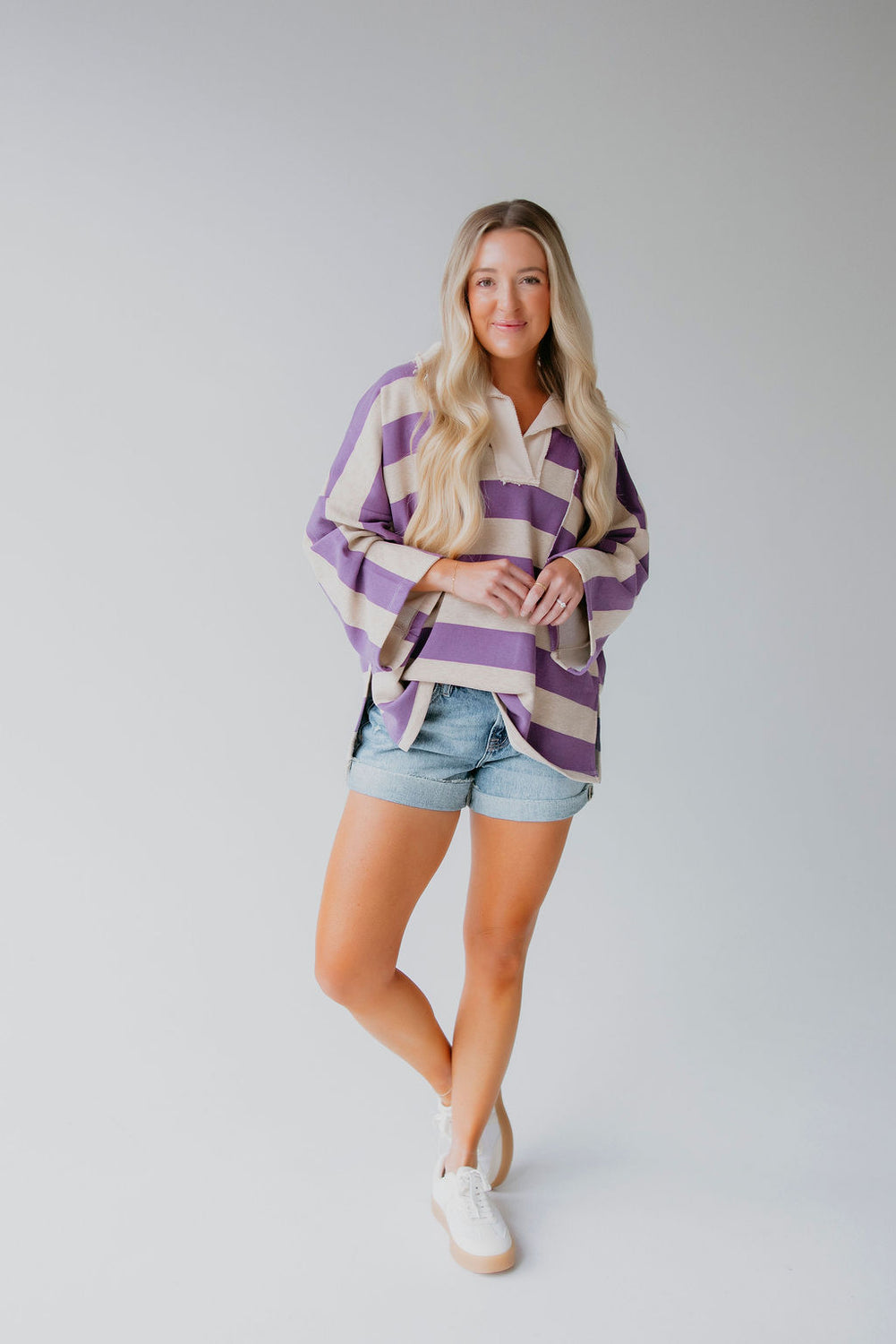 Rorie Striped Polo Pullover