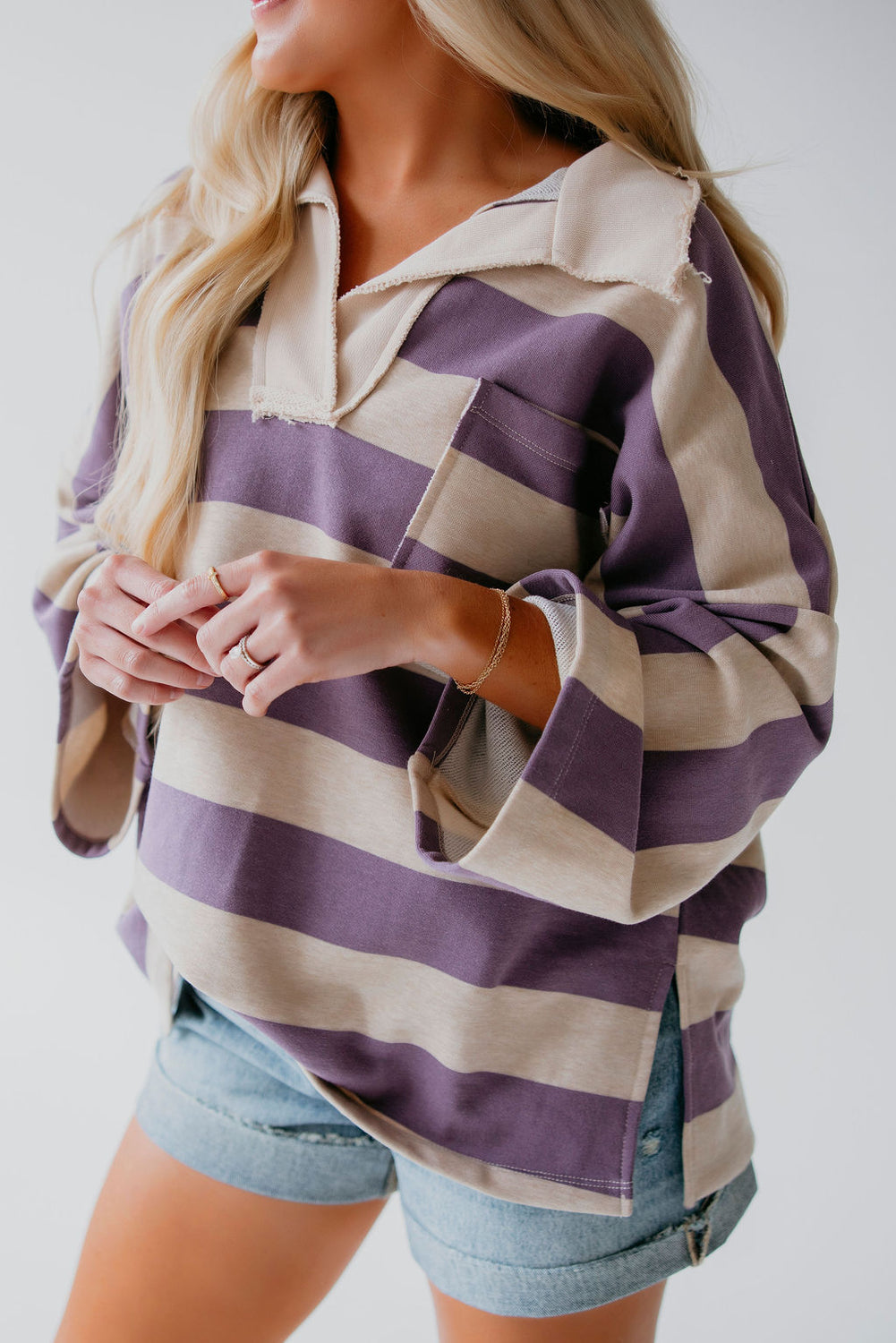 Rorie Striped Polo Pullover