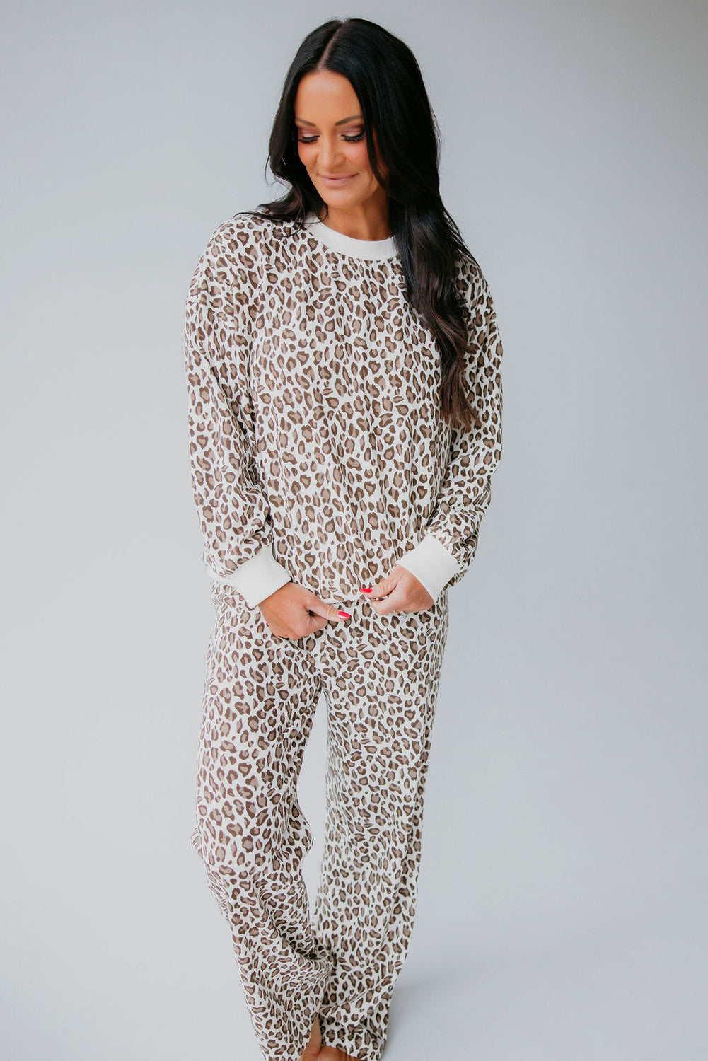 Trista Leopard Sweatpant Set