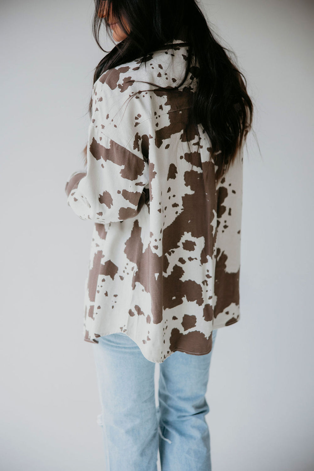Cow Print Button Down Top