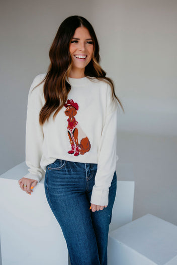 Cowboy Dog Graphic Sweater