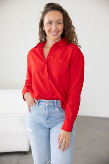 Leyla Linen Button Down Top