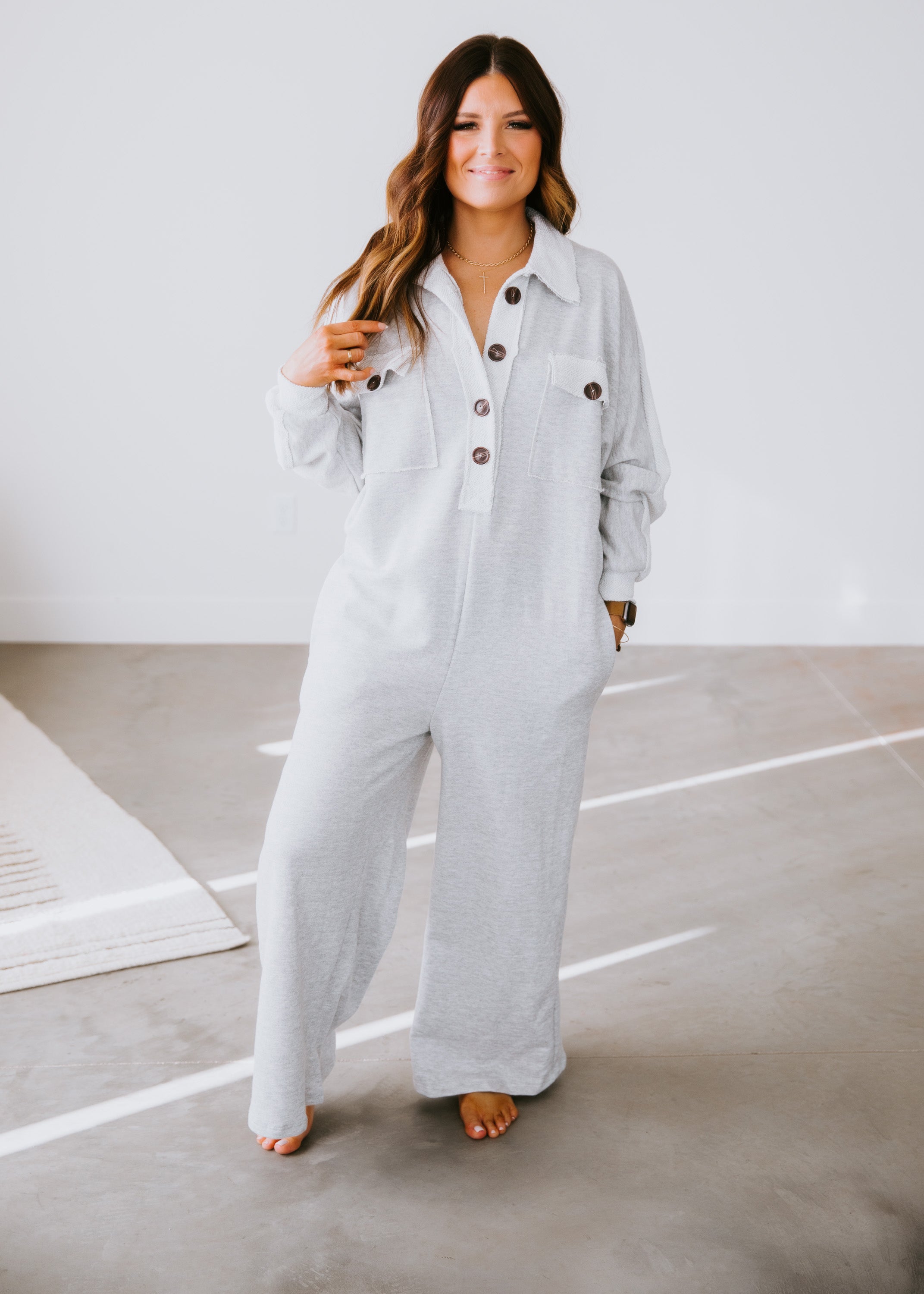 image of Lea Oversized French Terry Jumpsuit
