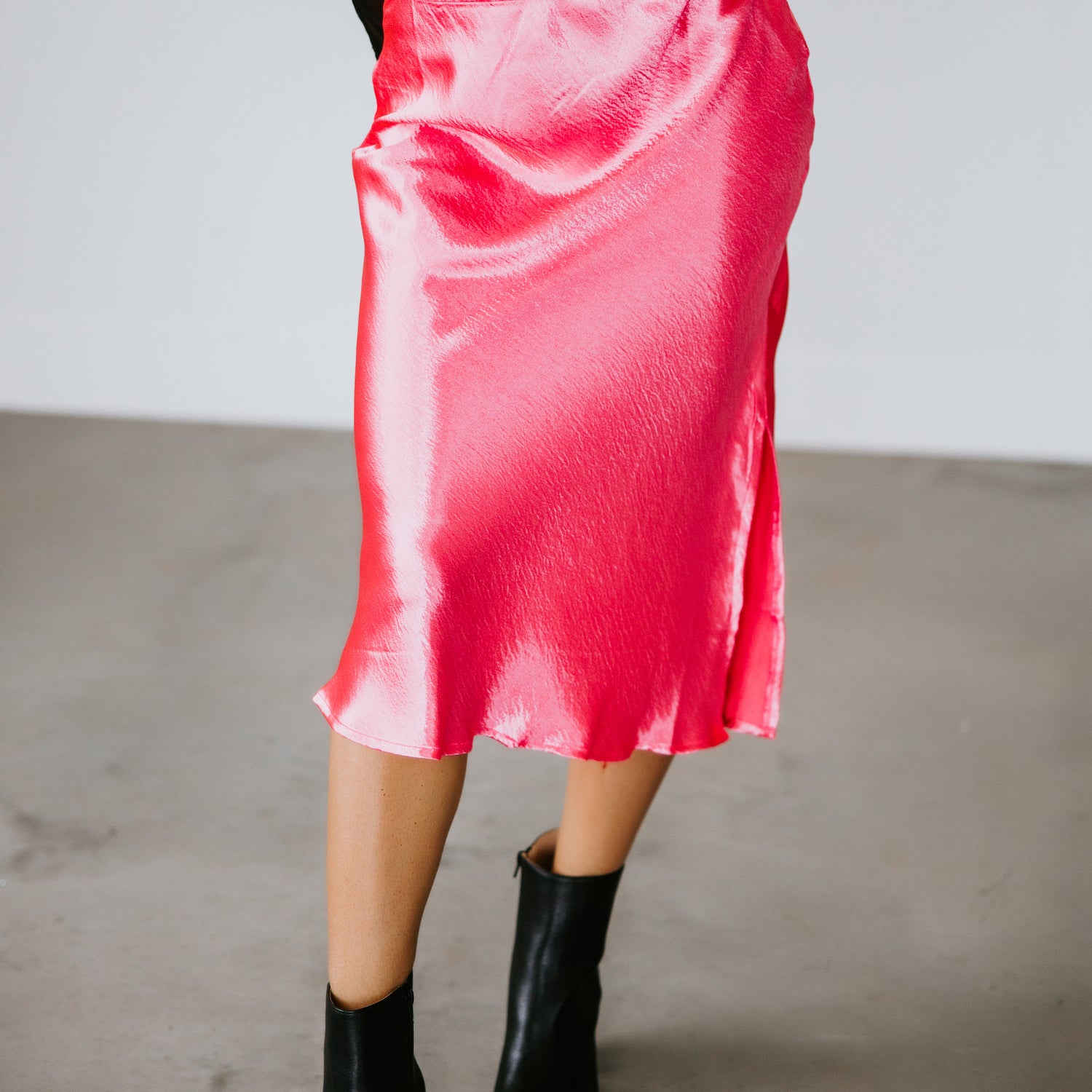 Teyah Satin Midi Skirt