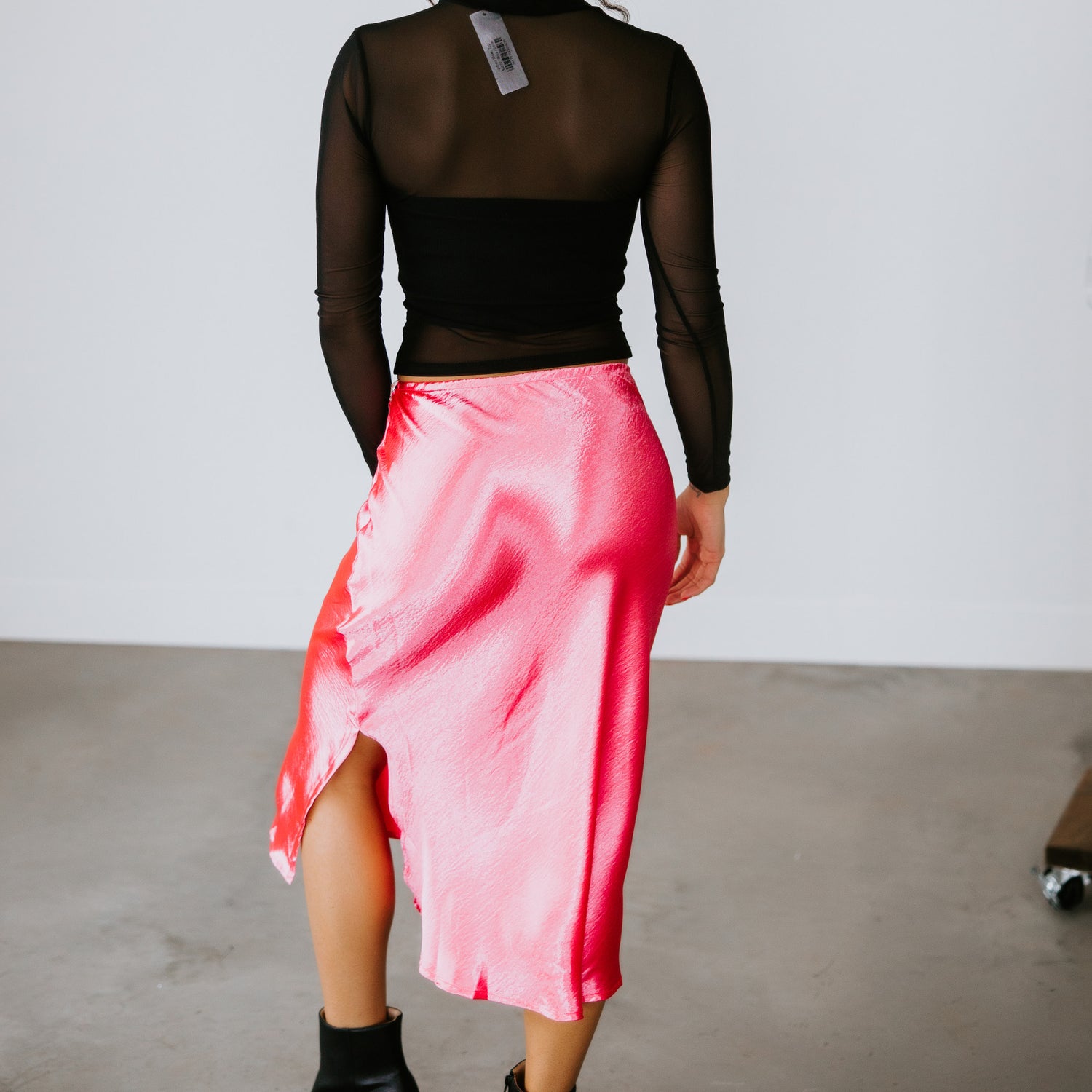 Teyah Satin Midi Skirt