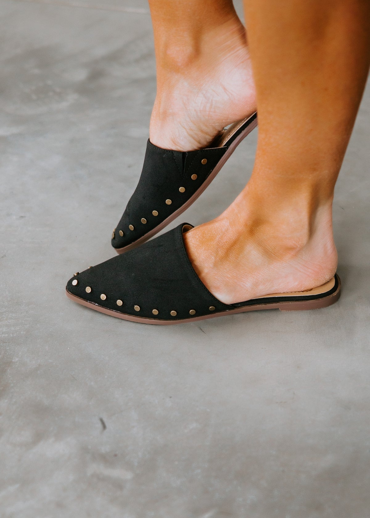 Black 2024 studded mule