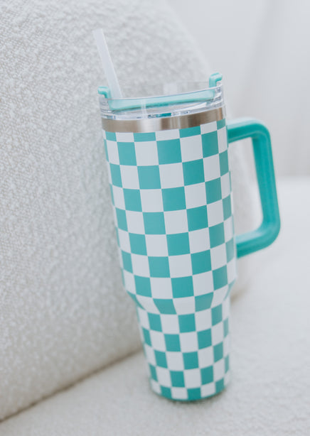 Checkered Stainless Steel Tumbler