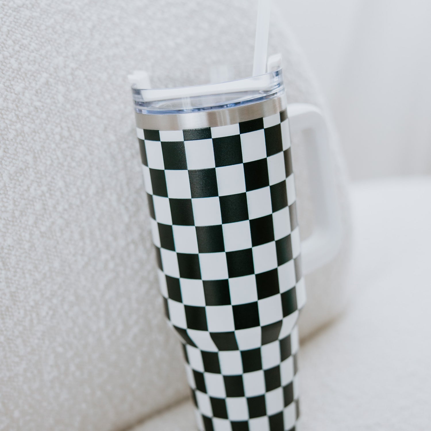 Checkered Stainless Steel Tumbler