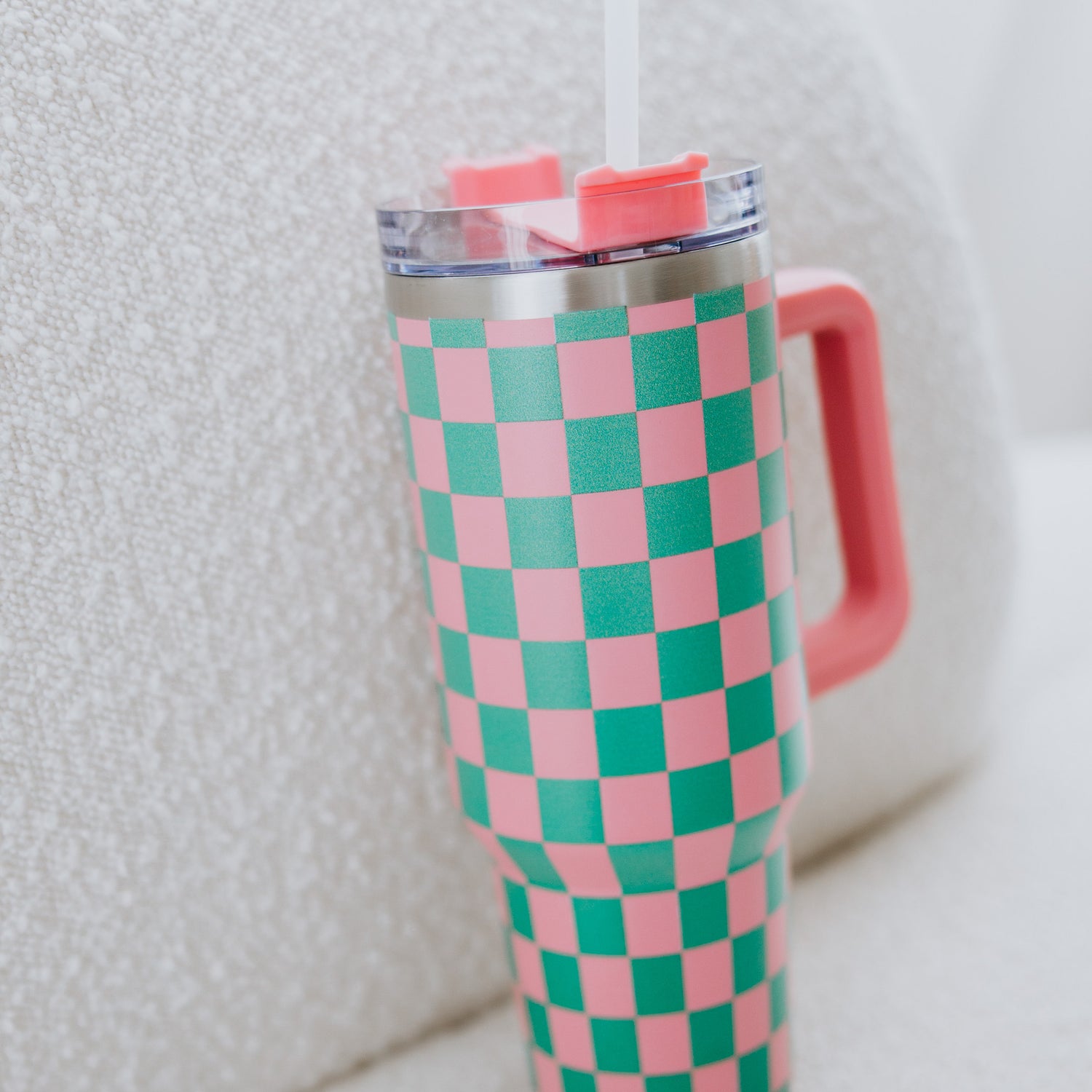 Checkered Stainless Steel Tumbler