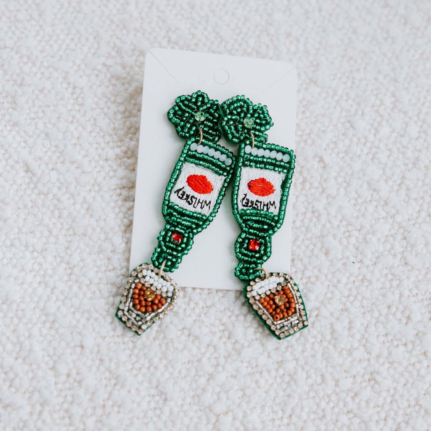 Shamrock Whiskey Dangle Earrings