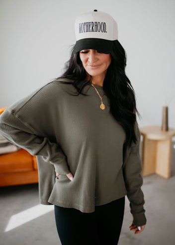 Sky Waffle Long Sleeve by Lily & Lottie