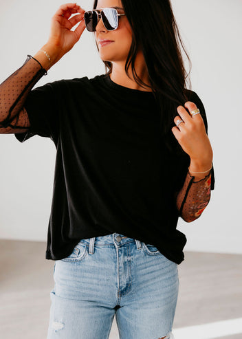 Floral Mesh Cap Sleeve Top