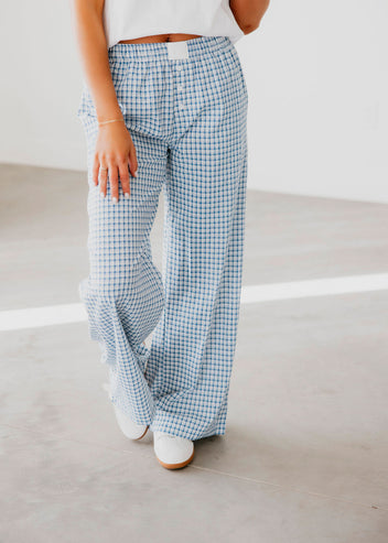 Callum Gingham Print Pant
