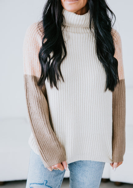 Owen Colorblock Turtleneck Sweater