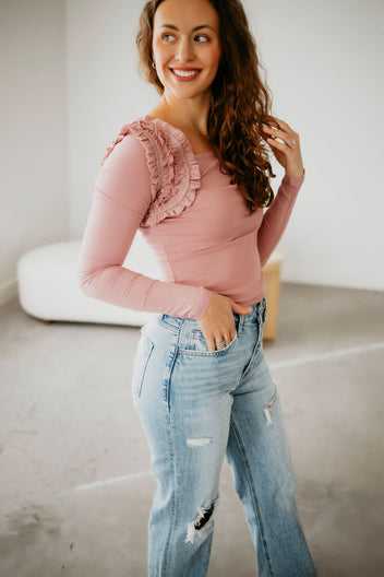 Ariana Ruffle Knit Top