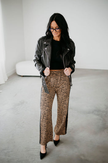 Ziggy Leopard Print Track Pants