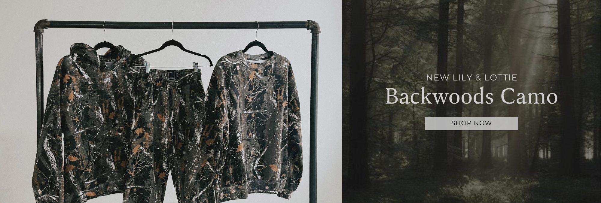 New Lily & Lottie Backwoods Camo. Shop now.