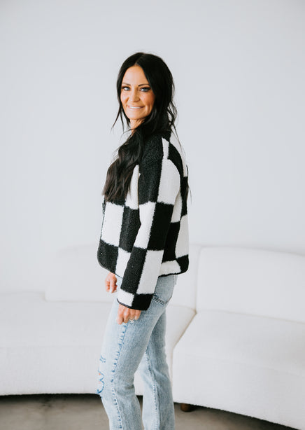 Journee Checkered Fleece Jacket