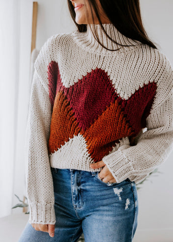 Becka Argyle Turtleneck Sweater