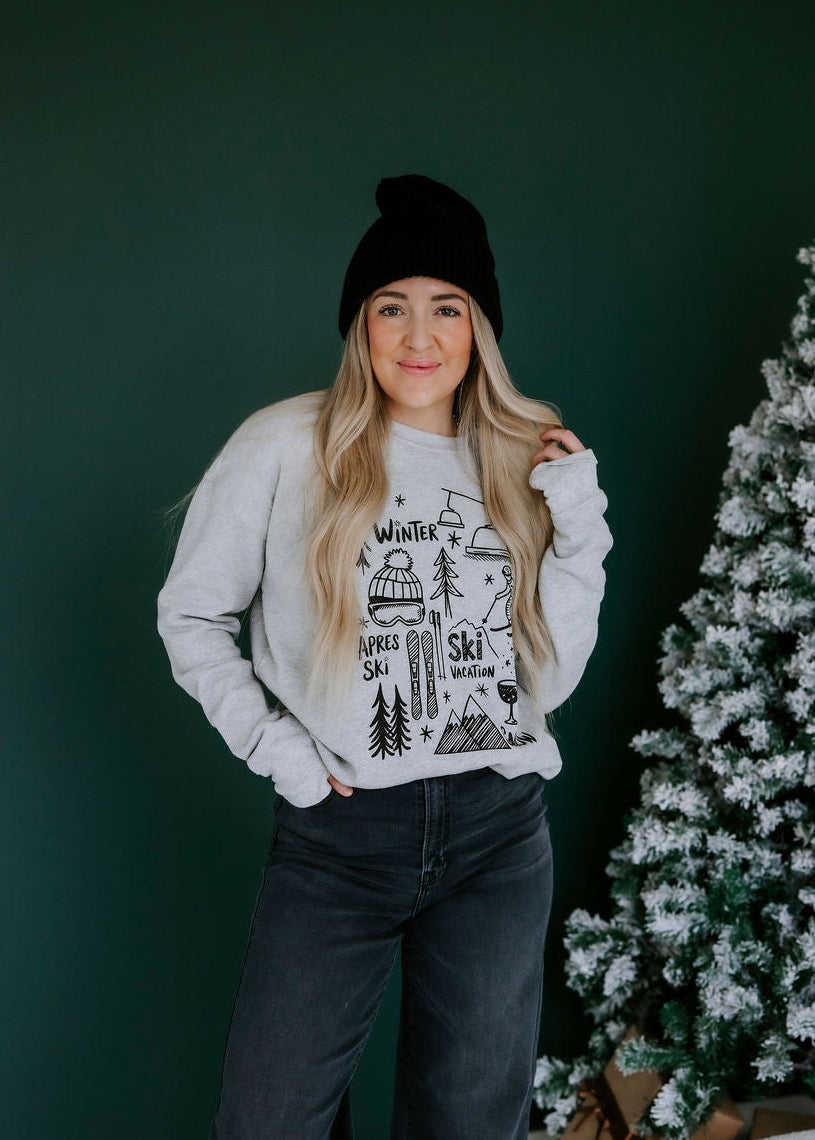 image of Ski Vacation Doodles Graphic Crew