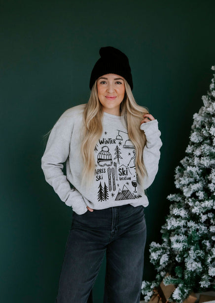 Ski Vacation Doodles Graphic Crew product view