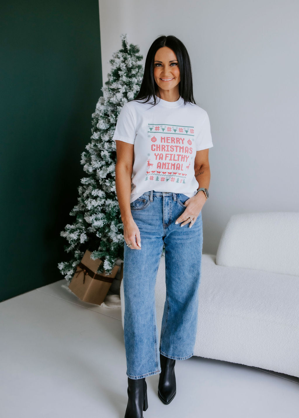 Merry Christmas Ya Filthy Animals Graphic Tee