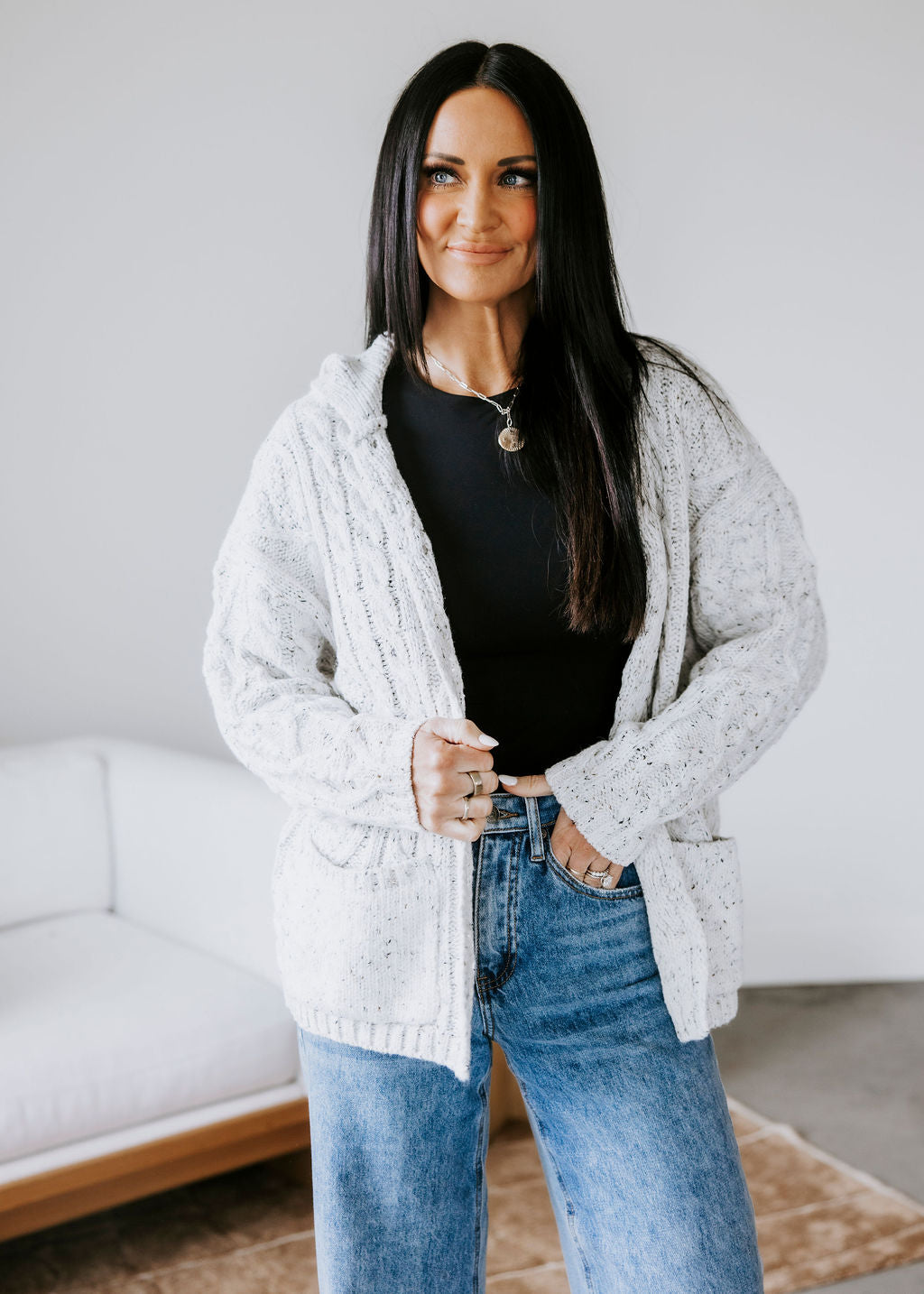 Angela Pocketed Oversized Cardigan