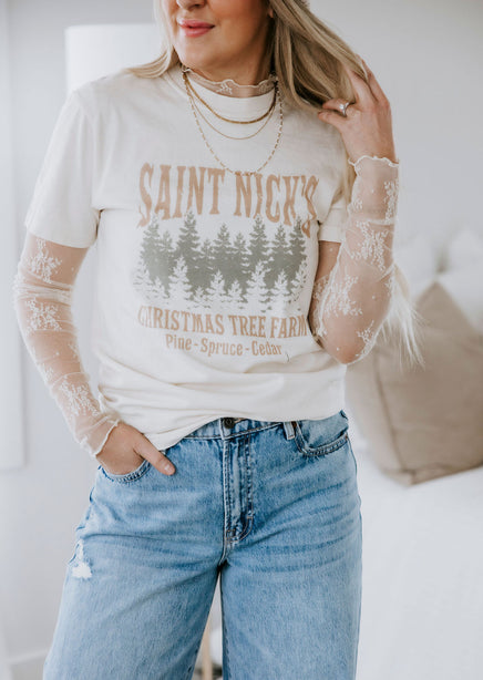 Saint Nick's Christmas Tree Farm Graphic Tee product view