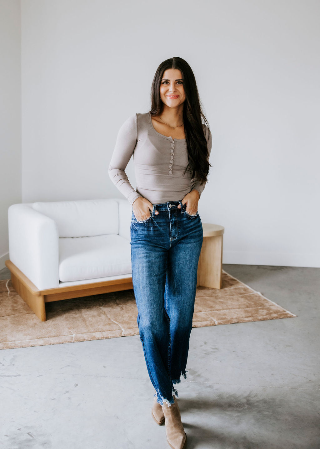 Jaiden Ribbed Henley Top