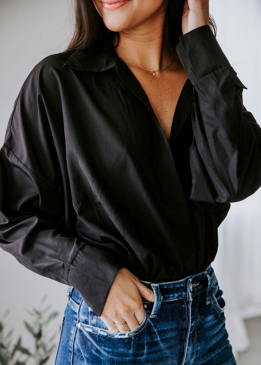 Silvia Collared Bodysuit