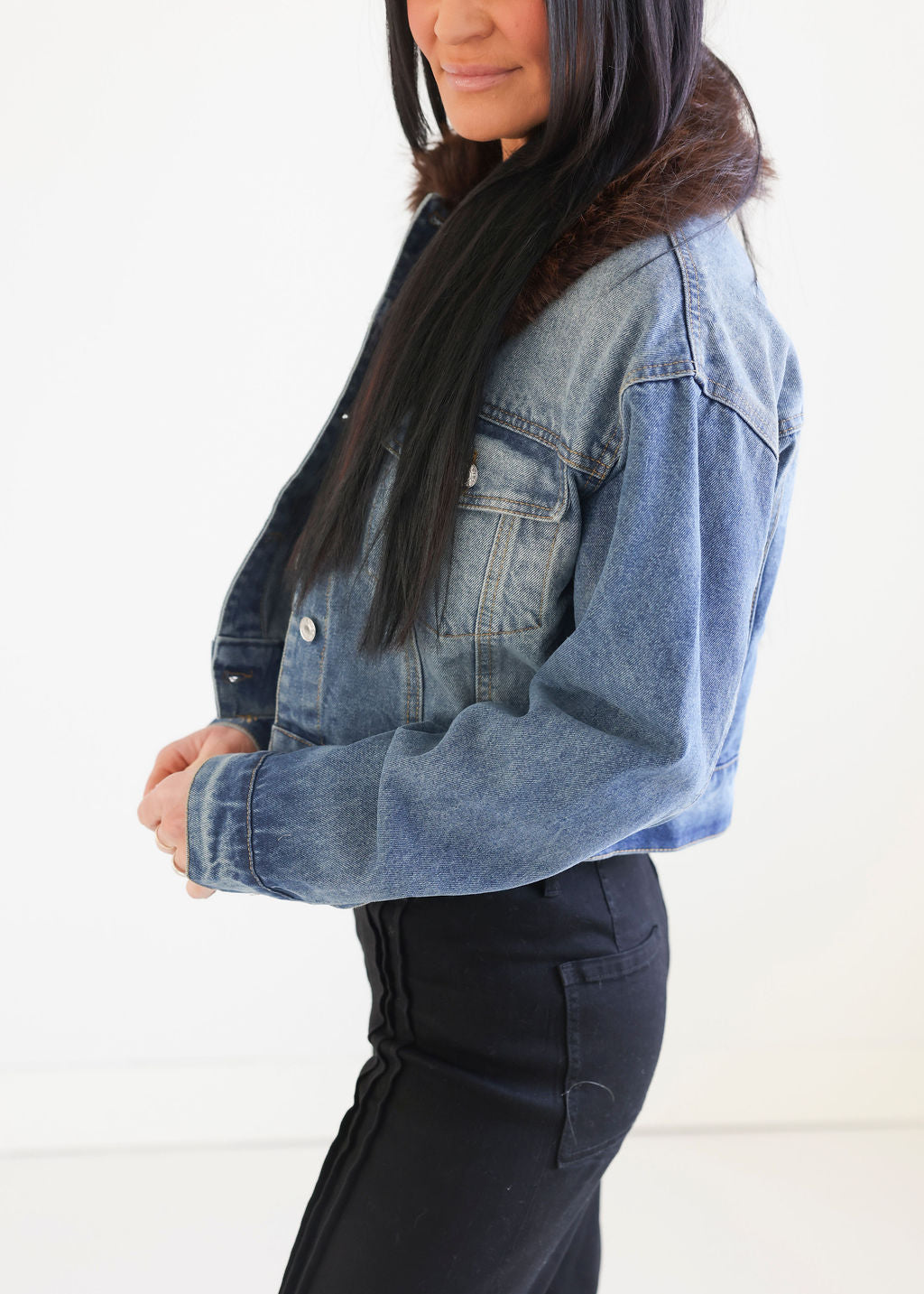 Daryl Fur Collar Denim Jacket
