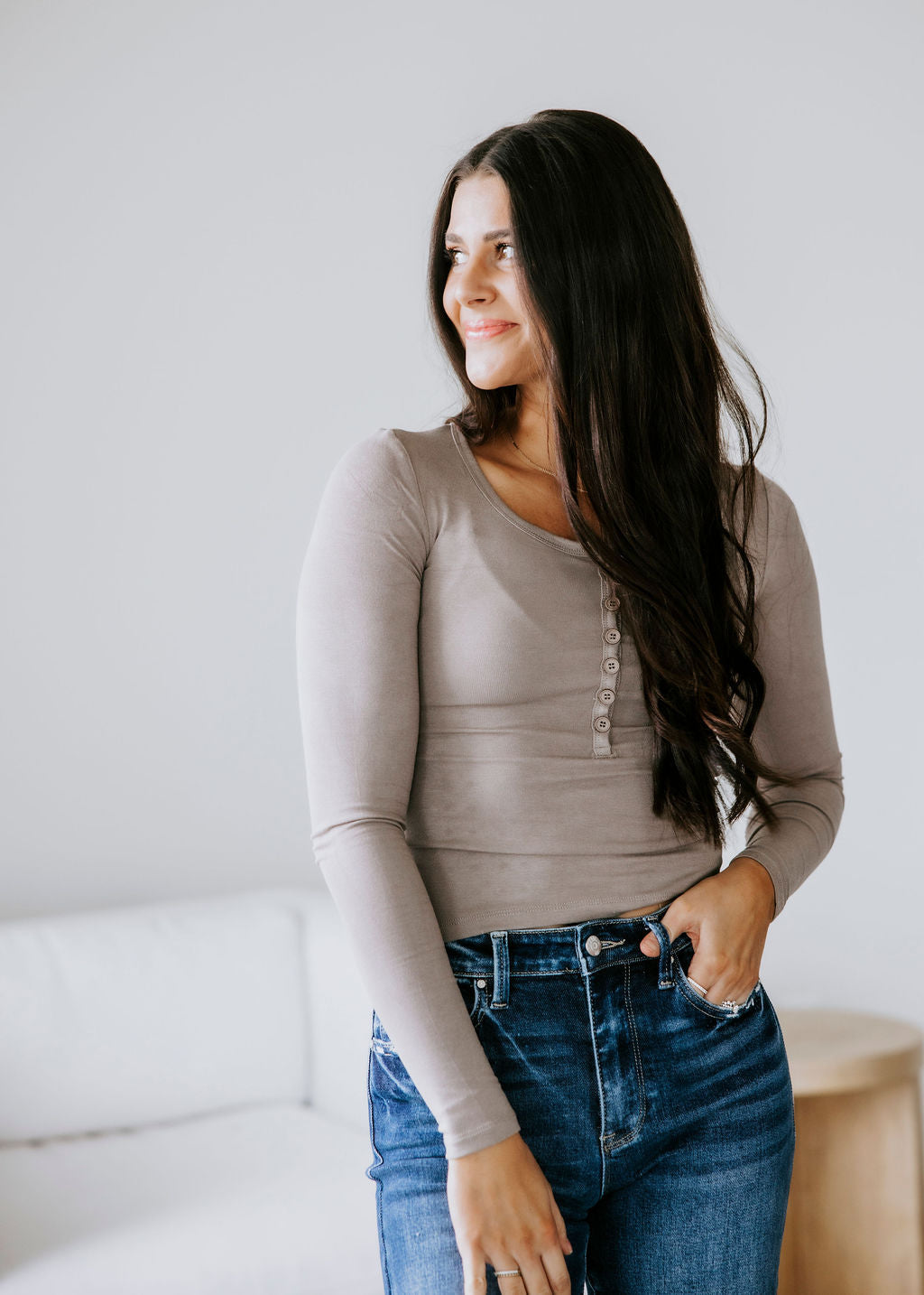 Jaiden Ribbed Henley Top