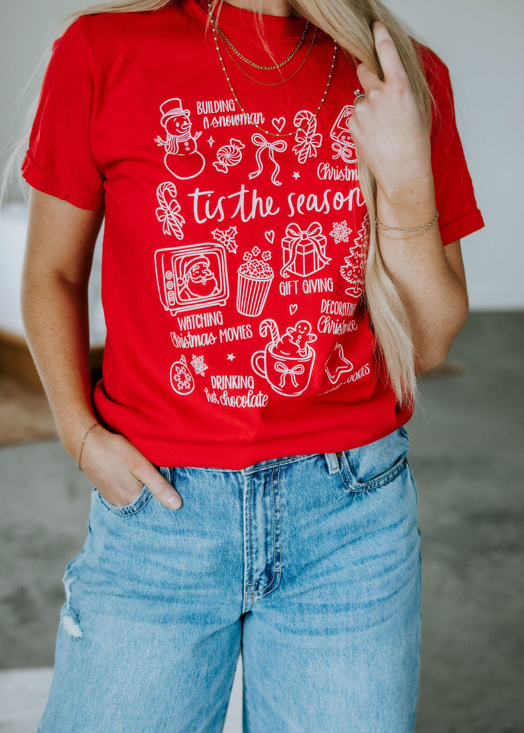 Tis The Season Whimsical Doodle Graphic Tee