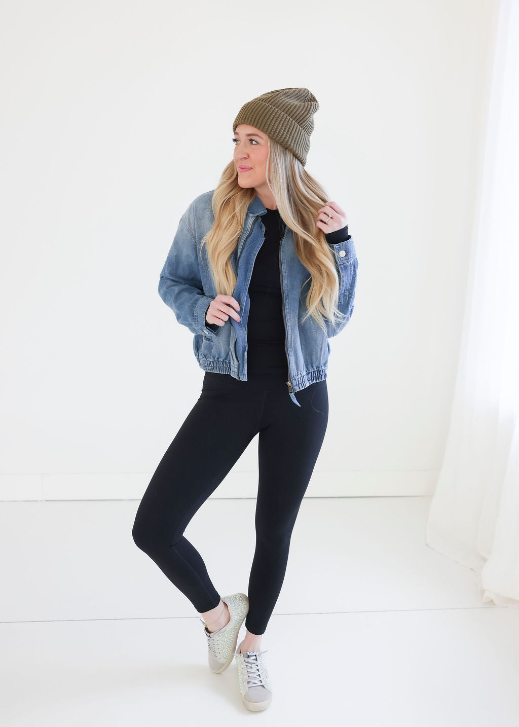 Shanae Denim Bomber Jacket