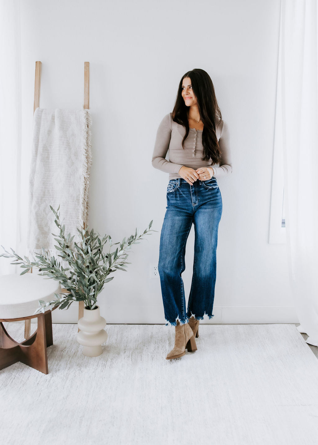 Jaiden Ribbed Henley Top