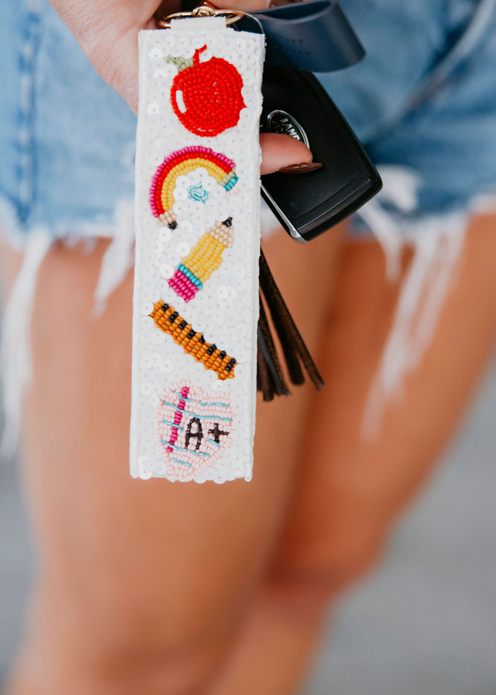 Teacher Sequin Keychain