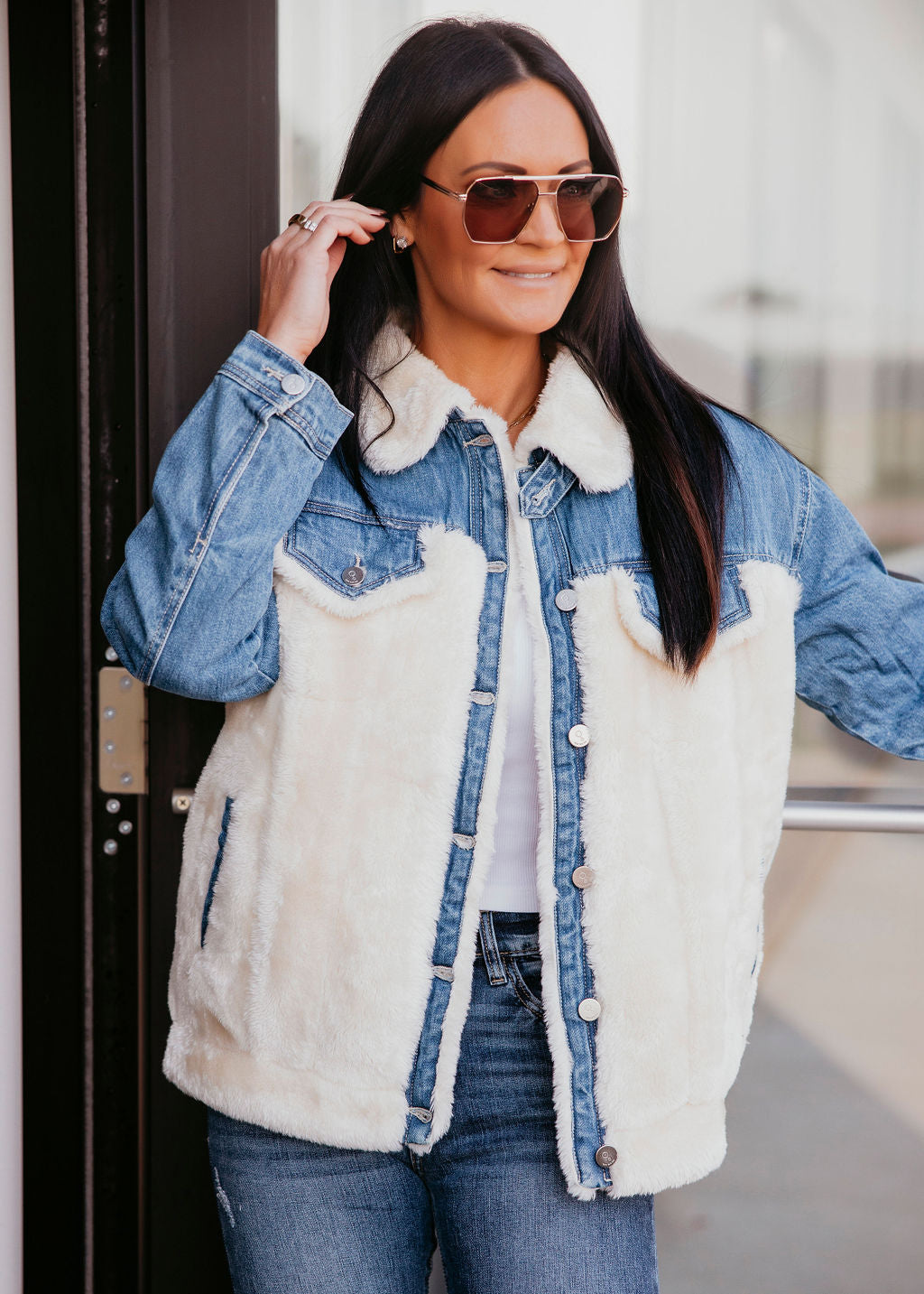 Zoey Sherpa Denim Jacket