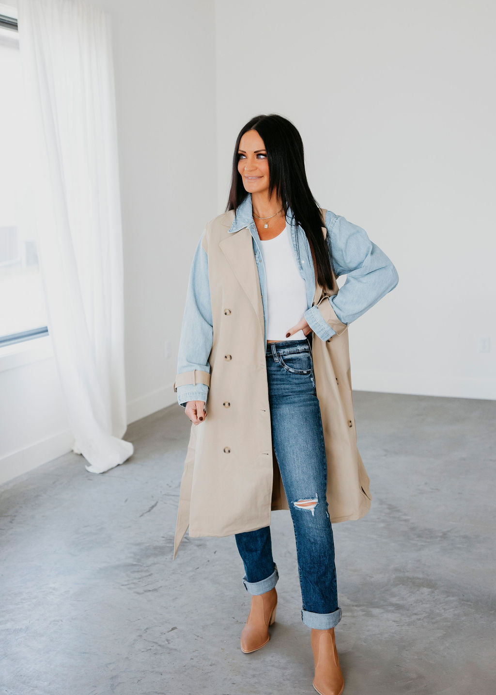 Denim Darling Trench Coat