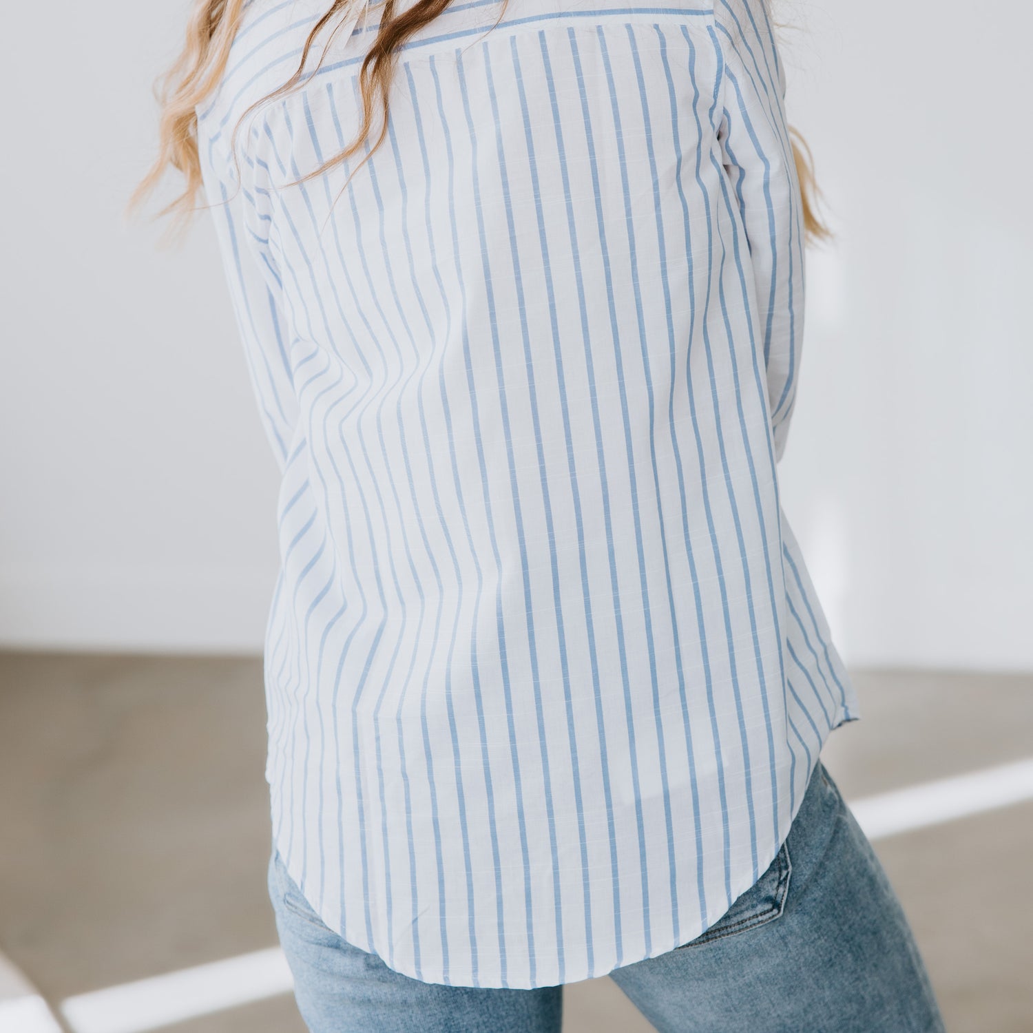 Saber Striped Button Down Top