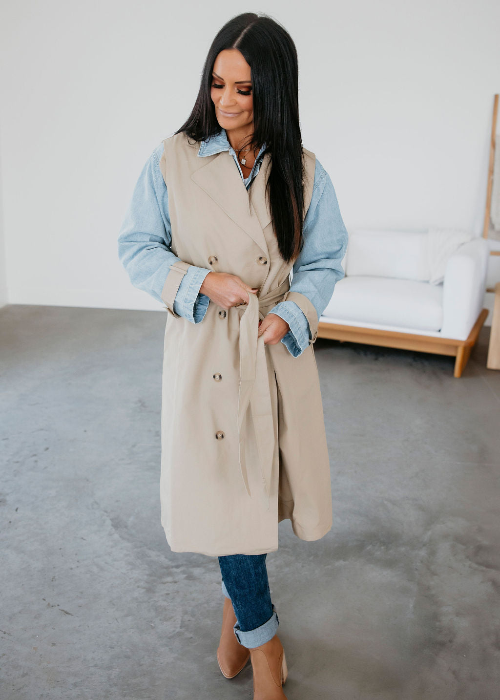 Denim Darling Trench Coat