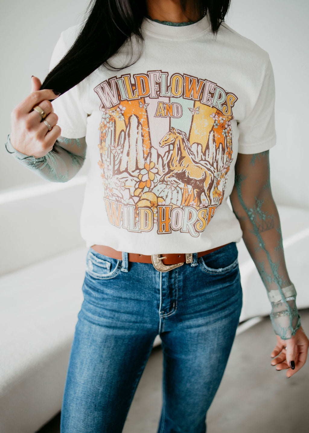 Wildflowers and Wild Horses Graphic Tee